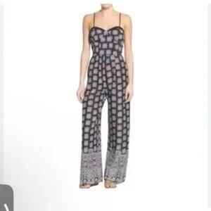 Women's Black and White Jumpsuit